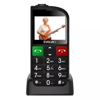 EVOLVEO Mobiltelefon idősek számára töltőállvánnyal EasyPhone FL, fekete
