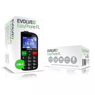 EVOLVEO Mobiltelefon idősek számára töltőállvánnyal EasyPhone FL, fekete