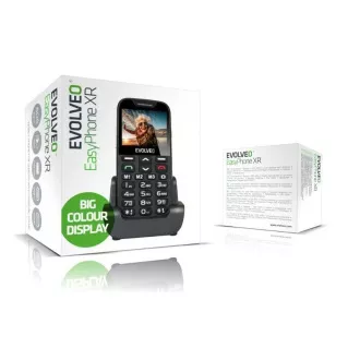 EVOLVEO EasyPhone XR, mobiltelefon idősek számára töltőállvánnyal, fekete színű EVOLVEO EasyPhone XR, mobiltelefon idősek számára töltőállvánnyal, fekete színű