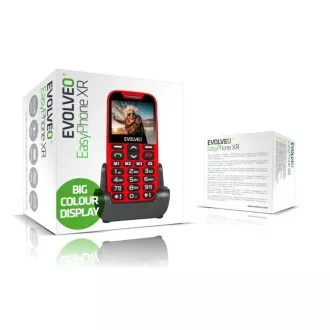 EVOLVEO EasyPhone XR, mobiltelefon idősek számára töltőállvánnyal, piros színű EVOLVEO EasyPhone XR, mobiltelefon idősek számára töltőállvánnyal, piros színű