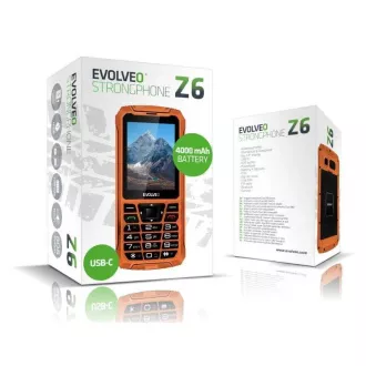 EVOLVEO StrongPhone Z6, vízálló, tartós Dual SIM telefon, narancssárga színben