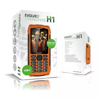 EVOLVEO StrongPhone H1, vízálló, tartós Dual SIM telefon, narancssárga színben