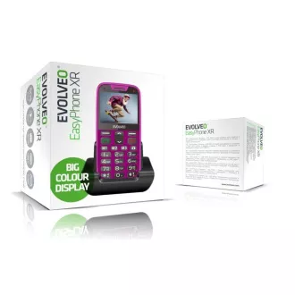 EVOLVEO EasyPhone XR, mobiltelefon idősek számára töltőállvánnyal, rózsaszínű EVOLVEO EasyPhone XR, mobiltelefon idősek számára töltőállvánnyal, rózsaszínű