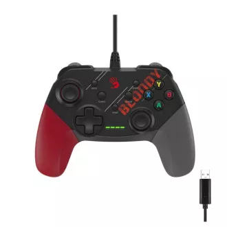 A4tech Bloody GP30, játékvezérlő, USB, fekete és piros A4tech Bloody GP30, játékvezérlő, USB, fekete és piros