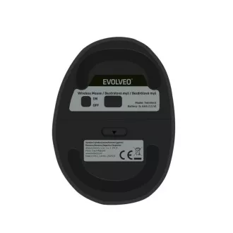 EVOLVEO LadyErgo, csendes, függőleges ergonomikus egér, 2.4GHz, fekete