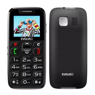 EVOLVEO EasyPhone, mobiltelefon idősek számára töltőállvánnyal, fekete színű