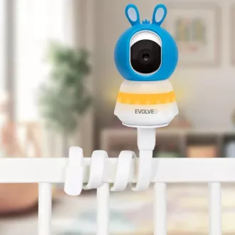 EVOLVEO Baby Monitor N5, Videós bébiőr készlet 360°-os megfigyeléssel, kétirányú kommunikációval és altatódalokkal, kék színű