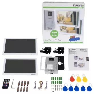 EVOLVEO DoorPhone 20-2W - 2-vezetékes videotelefon alkalmazással két háztartás számára és 32 GB memóriával