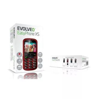 EVOLVEO EasyPhone XS, mobiltelefon időseknek, piros színű