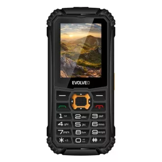 EVOLVEO StrongPhone Q1, vízálló, tartós Dual SIM telefon, fekete és narancssárga színben