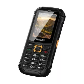 EVOLVEO StrongPhone Q1, vízálló, tartós Dual SIM telefon, fekete és narancssárga színben