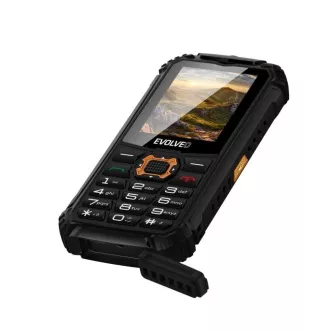 EVOLVEO StrongPhone Q1, vízálló, tartós Dual SIM telefon, fekete és narancssárga színben