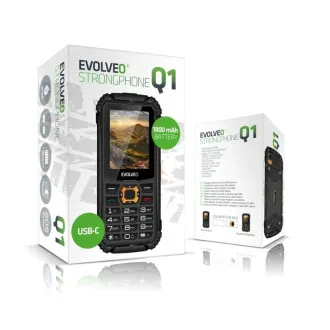 EVOLVEO StrongPhone Q1, vízálló, tartós Dual SIM telefon, fekete és narancssárga színben - Felbontott