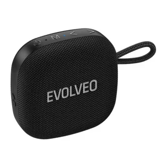 EVOLVEO TopSound, vezeték nélküli, vízálló bluetooth hangszóró rádióval, fekete színben