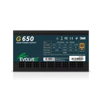 EVOLVEO G650 tápegység 650W, 80  GOLD, ATX 3.1, aPFC, 140 mm-es ventilátorral