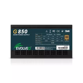 EVOLVEO G850 tápegység 850W, 80  GOLD, ATX 3.1, aPFC, 140 mm-es ventilátorral