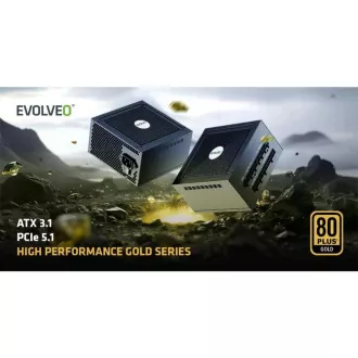EVOLVEO G850 tápegység 850W, 80  GOLD, ATX 3.1, aPFC, 140 mm-es ventilátorral