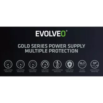 EVOLVEO G850 tápegység 850W, 80  GOLD, ATX 3.1, aPFC, 140 mm-es ventilátorral