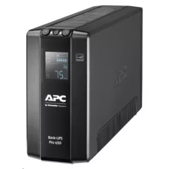 APC Back-UPS Pro BR 650VA, 6 kivezetés, AVR, LCD interfész (390W)
