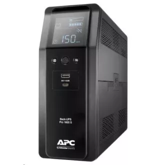 APC Back-UPS Pro BR 1600VA, szinuszos, 8 kivezetés, AVR, LCD interfész (960W)