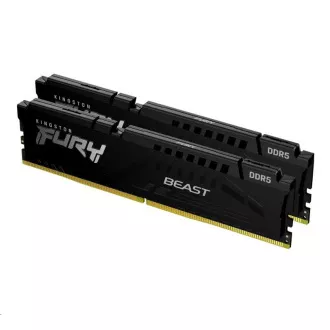 KINGSTON DDR5 64GB DIMM (2 darabos készlet) 6000MT/s CL40 FURY Beast Black XMP KINGSTON DDR5 64GB DIMM (2 darabos készlet) 6000MT/s CL40 FURY Beast Black XMP