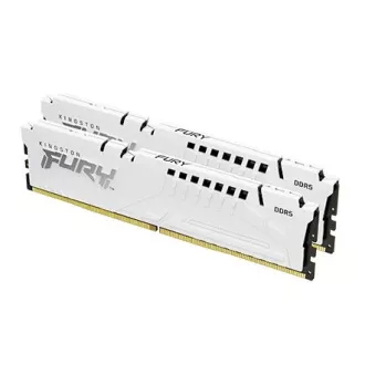 KINGSTON DDR5 32GB DIMM (2 darabos készlet) 6000MT/s CL40 FURY Beast White XMP KINGSTON DDR5 32GB DIMM (2 darabos készlet) 6000MT/s CL40 FURY Beast White XMP