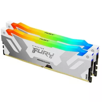 KINGSTON DDR5 64GB DIMM (2 darabos készlet) 6000MT/s CL32 FURY Renegade White RGB XMP