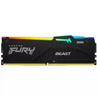 KINGSTON DDR5 64GB DIMM (4 darabos készlet) 6000MT/s CL40 FURY Beast RGB XMP