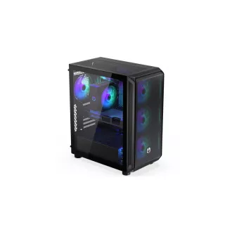 ENDORFY Case Arx 500 ARGB, Átlátszó oldallap, ATX, 4x140mm ARGB ventilátor, fekete