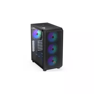 ENDORFY Case Arx 500 ARGB, Átlátszó oldallap, ATX, 4x140mm ARGB ventilátor, fekete