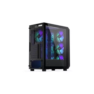 ENDORFY Case Arx 500 ARGB, Átlátszó oldallap, ATX, 4x140mm ARGB ventilátor, fekete