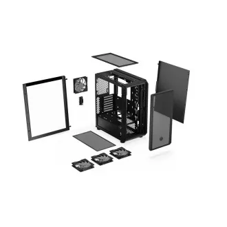 ENDORFY Case Arx 500 ARGB, Átlátszó oldallap, ATX, 4x140mm ARGB ventilátor, fekete