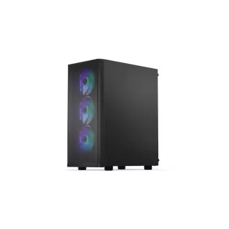 ENDORFY Case Ventum 200 ARGB, átlátszó oldallap, ATX, 4x120mm ARGB ventilátor, fekete
