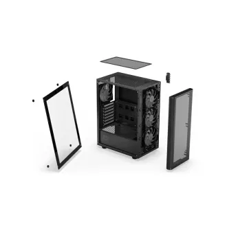 ENDORFY Case Ventum 200 ARGB, átlátszó oldallap, ATX, 4x120mm ARGB ventilátor, fekete