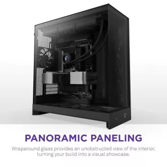 NZXT tok H9 Flow kétkamrás ATX / 4x140mm ventilátor / akár 10xfan / perforált felső / üveg. oldalsó panelek, előlap / fekete