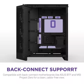 NZXT tok H9 Flow kétkamrás ATX / 4x140mm ventilátor / akár 10xfan / perforált felső / üveg. oldalsó panelek, előlap / fekete