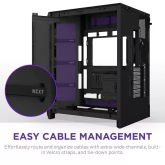 NZXT tok H9 Flow kétkamrás ATX / 4x140mm ventilátor / akár 10xfan / perforált felső / üveg. oldalsó panelek, előlap / fekete