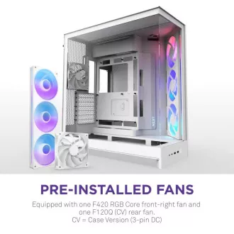 NZXT H9 Flow ARGB kétkamrás ATX / 3xRGB 140mm / 1x 120mm-es ventilátor / üveg / fehér