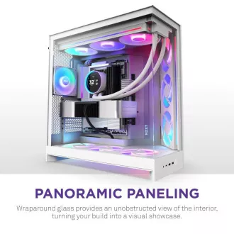 NZXT H9 Flow ARGB kétkamrás ATX / 3xRGB 140mm / 1x 120mm-es ventilátor / üveg / fehér