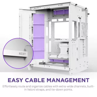 NZXT H9 Flow ARGB kétkamrás ATX / 3xRGB 140mm / 1x 120mm-es ventilátor / üveg / fehér