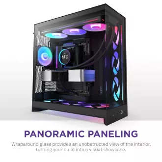 NZXT H9 Flow RGB kétkamrás ATX / 1x140 RGB mm / 1x 120mm RGB ventilátor / üveg / fekete