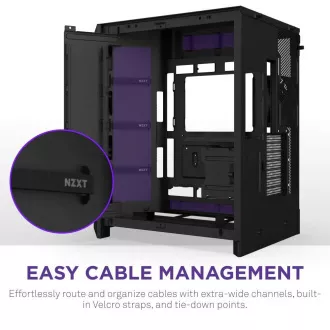 NZXT H9 Flow RGB kétkamrás ATX / 1x140 RGB mm / 1x 120mm RGB ventilátor / üveg / fekete