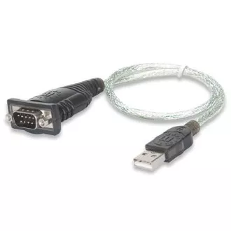 MANHATTAN USB-soros port átalakító (USB AM / DB9M, RS232), buborékcsomagolásban