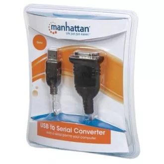 MANHATTAN USB-soros port átalakító (USB AM / DB9M, RS232), buborékcsomagolásban