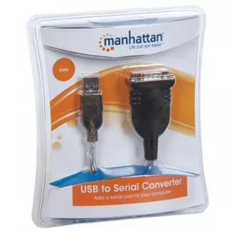 MANHATTAN USB-soros port átalakító (USB AM / DB9M, RS232), buborékcsomagolásban