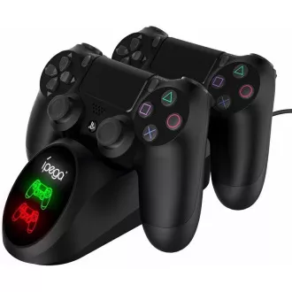 iPega PG-9180 Dupla töltő dokkolóállomás PS4 gamepadekhez, fekete