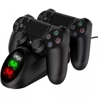iPega PG-9180 Dupla töltő dokkolóállomás PS4 gamepadekhez, fekete