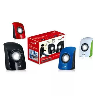 GENIUS hangszóró SP-U115, hordozható hangszóró, USB tápegység, fehér-zöld