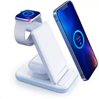 3mk töltőállvány - Hyper Wireless Charger 3w1 15W, fehér 3mk töltőállvány - Hyper Wireless Charger 3w1 15W, fehér