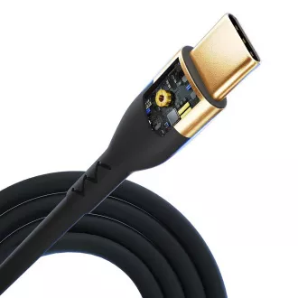3mk adatkábel - Hyper Silicone Cable C to C 2m 100W, fekete